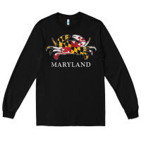 Retro Maryland Crab State Flag Vintage Travel Tank Top Long Sleeve Tee | Teevron