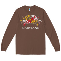 Chestnut retro maryland crab state flag vintage travel tank top Long Sleeve Tee - linhVisuals