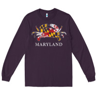 Plum retro maryland crab state flag vintage travel tank top Long Sleeve Tee - linhVisuals