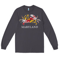 Smoke retro maryland crab state flag vintage travel tank top Long Sleeve Tee - linhVisuals