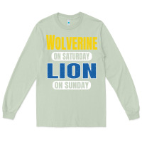 Matcha wolverine on saturday lion on sunday fans detroit vintage pullover hoo Long Sleeve Tee - linhVisuals