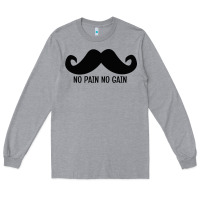 Heather Grey MUSTACHE Long Sleeve Tee - linhVisuals