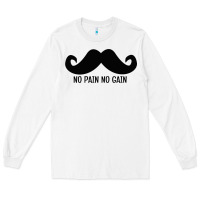 White MUSTACHE Long Sleeve Tee - linhVisuals
