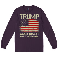 Plum vintage usa american flag trump was right about everything pullover ho Long Sleeve Tee - linhVisuals