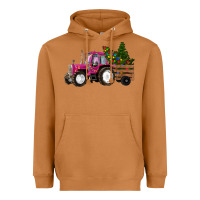 Meerkat Pink Christmas Farm Tractor Heavyweight Hoodie - RanaPortraitStore