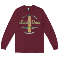 Burgundy santa cruz, ca vintage surfers tshirt Long Sleeve Tee - linhVisuals