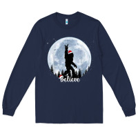 Navy santa bigfoot christmas rock funny sasquatch believe xmas t shirt Long Sleeve Tee - linhVisuals