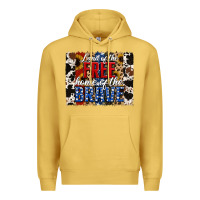Antique Gold land of the free  th of july brushstroke Premium Hoodie - Jasminsmagicworld