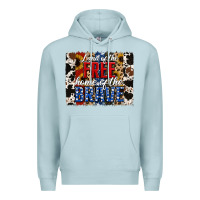 Blue Mist land of the free  th of july brushstroke Premium Hoodie - Jasminsmagicworld