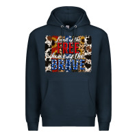 Navy land of the free  th of july brushstroke Premium Hoodie - Jasminsmagicworld