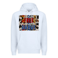 White land of the free  th of july brushstroke Premium Hoodie - Jasminsmagicworld