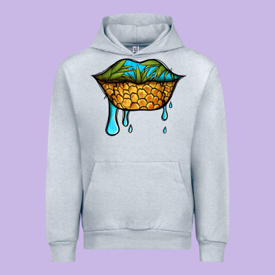 Summer Vibes Pineapple Lips Urban Hoodie Designed By Jasminsmagicworld