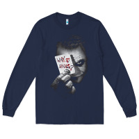 Navy us dc dark knight photo why so serious 01 black h pullover hoodie Long Sleeve Tee - linhVisuals