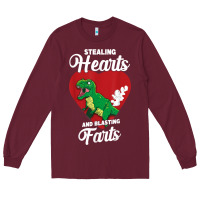 Burgundy stealing hearts and blasting farts valentine's day t shirt Long Sleeve Tee - linhVisuals