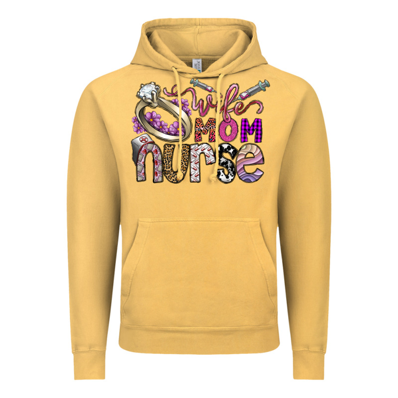 Wife Mom Nurse Vintage Hoodie by SublimationCraftShop | Teevron