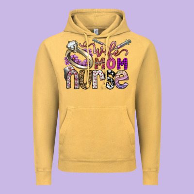Wife Mom Nurse Vintage Hoodie Designed By Sublimationcraftshop
