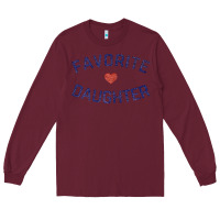 Burgundy womens favorite daughter heart distressed vintage faded classic t shir Long Sleeve Tee - linhVisuals