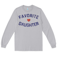 Womens Favorite Daughter Heart Distressed Vintage Faded Classic T Shir Long Sleeve Tee | Teevron