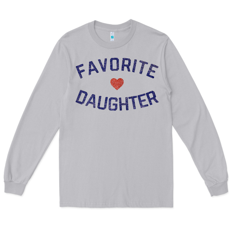Womens Favorite Daughter Heart Distressed Vintage Faded Classic T Shir Long Sleeve Tee by linhVisuals | Teevron
