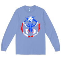 Colony Blue taino coqui symbol   boricua   hispanic heritage t shirt Long Sleeve Tee - linhVisuals