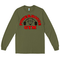 Army Green POWERHOUSE GYM VINTAGE SPORT Long Sleeve Tee - linhVisuals