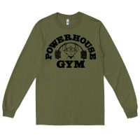 Army Green POWERHOUSE GYM Long Sleeve Tee - linhVisuals