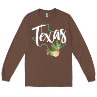 Chestnut texas state map pride cactus vintage texas sweatshirt Long Sleeve Tee - linhVisuals