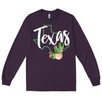 Plum texas state map pride cactus vintage texas sweatshirt Long Sleeve Tee - linhVisuals
