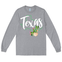Heather Grey texas state map pride cactus vintage texas sweatshirt Long Sleeve Tee - linhVisuals