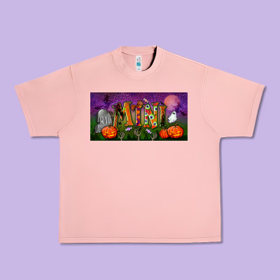 Halloween Mini License Plate Urban Heavy Tee Designed By Bundleandbundleshop
