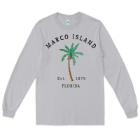 Moon Dust womens marco island florida colorful palm tree retro novelty art v nec Long Sleeve Tee - linhVisuals