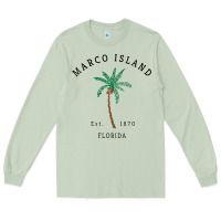 Matcha womens marco island florida colorful palm tree retro novelty art v nec Long Sleeve Tee - linhVisuals