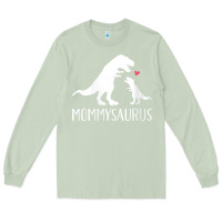 Matcha womens mommysaurus mom and baby dinosaur v neck t shirt Long Sleeve Tee - linhVisuals