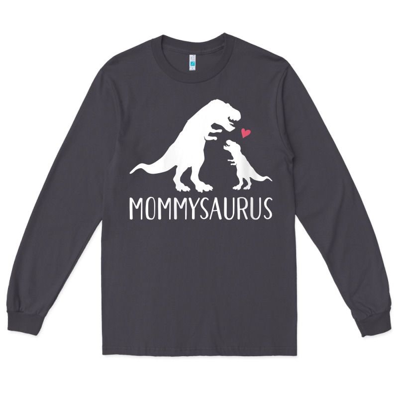Womens Mommysaurus Mom And Baby Dinosaur V Neck T Shirt Long Sleeve Tee by linhVisuals | Teevron
