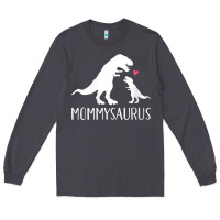 Womens Mommysaurus Mom And Baby Dinosaur V Neck T Shirt Long Sleeve Tee | Teevron