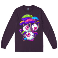 Plum psychedelic mushroom hippie magic fungus shrooms trance rave t shirt Long Sleeve Tee - linhVisuals