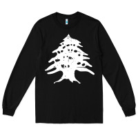 Black retro lebanon cedar lebanese Long Sleeve Tee - linhVisuals