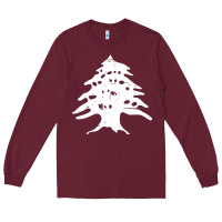 Burgundy retro lebanon cedar lebanese Long Sleeve Tee - linhVisuals