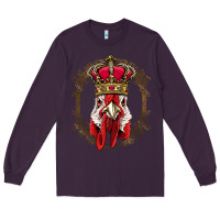 Plum chicken chick king chicken wearing crown queen chicken animal 228 roos Long Sleeve Tee - linhVisuals