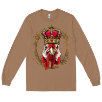Toasted Coconut chicken chick king chicken wearing crown queen chicken animal 228 roos Long Sleeve Tee - linhVisuals