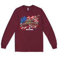Burgundy world of tanks veterans day collection (t26e3 eagle 7) t shirt Long Sleeve Tee - linhVisuals