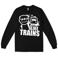 Black i like trains Long Sleeve Tee - linhVisuals