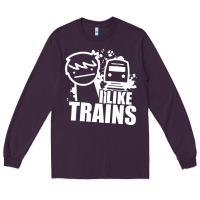 Plum i like trains Long Sleeve Tee - linhVisuals