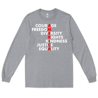 Heather Grey anti trump resist Long Sleeve Tee - linhVisuals