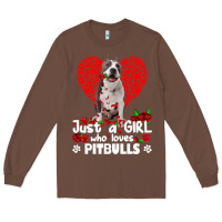 Chestnut pitbull lover dog roses funny just a girl who loves pitbull 213 pitbul Long Sleeve Tee - linhVisuals