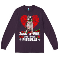 Plum pitbull lover dog roses funny just a girl who loves pitbull 213 pitbul Long Sleeve Tee - linhVisuals