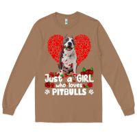 Toasted Coconut pitbull lover dog roses funny just a girl who loves pitbull 213 pitbul Long Sleeve Tee - linhVisuals