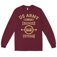 Burgundy us army combat engineer combat engineer veteran gift pullover hoodie Long Sleeve Tee - linhVisuals