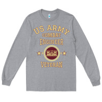 Heather Grey us army combat engineer combat engineer veteran gift pullover hoodie Long Sleeve Tee - linhVisuals