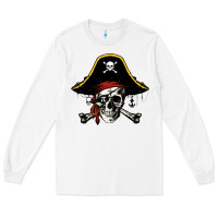 White pi rate 3 14 Long Sleeve Tee - linhVisuals